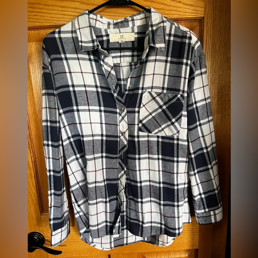 Thread & Supply Navy and White Plaid Shirt